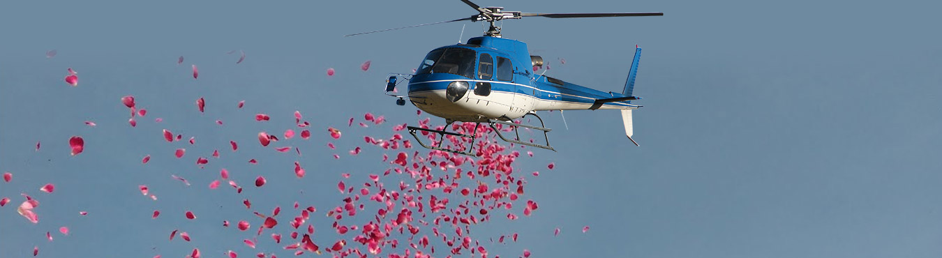 Flower Drop by helicopter